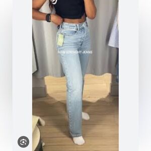 H&M Slim Straight Acid Wash Jeans Sz 8